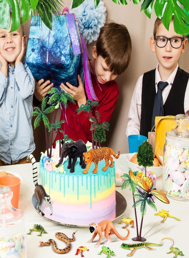 مجموعة ألعاب MiniInflat مكونة من 25 قطعة من مجسمات حيوانات الغابات المطيرة، مستلزمات مجسمات الغابات المطيرة للأطفال، نماذج حيوانات استوائية وأشجار، مناسبة للتعليم التاريخي، المشاريع المدرسية، وتزيين حفلات أعياد الميلاد - Image 5